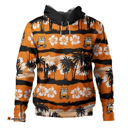 wests tigers hoodie - tropical hibiscus and coconut trees