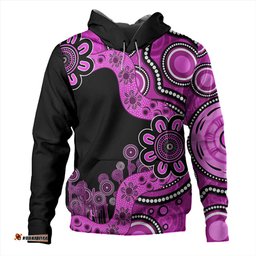 australia hoodie aboriginal indigenous dot painting pink