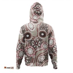australia aboriginal hoodie - brown aboriginal dot art inspired hoodie