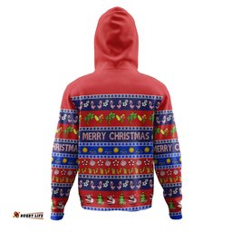 australia christmas custom hoodie - aussie christmas flamingo summer vibes blue hoodie