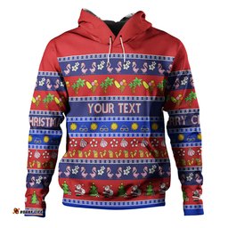 australia christmas custom hoodie - aussie christmas flamingo summer vibes blue hoodie