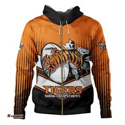 wests tigers hoodie - wests tigers mascot with australia flag
