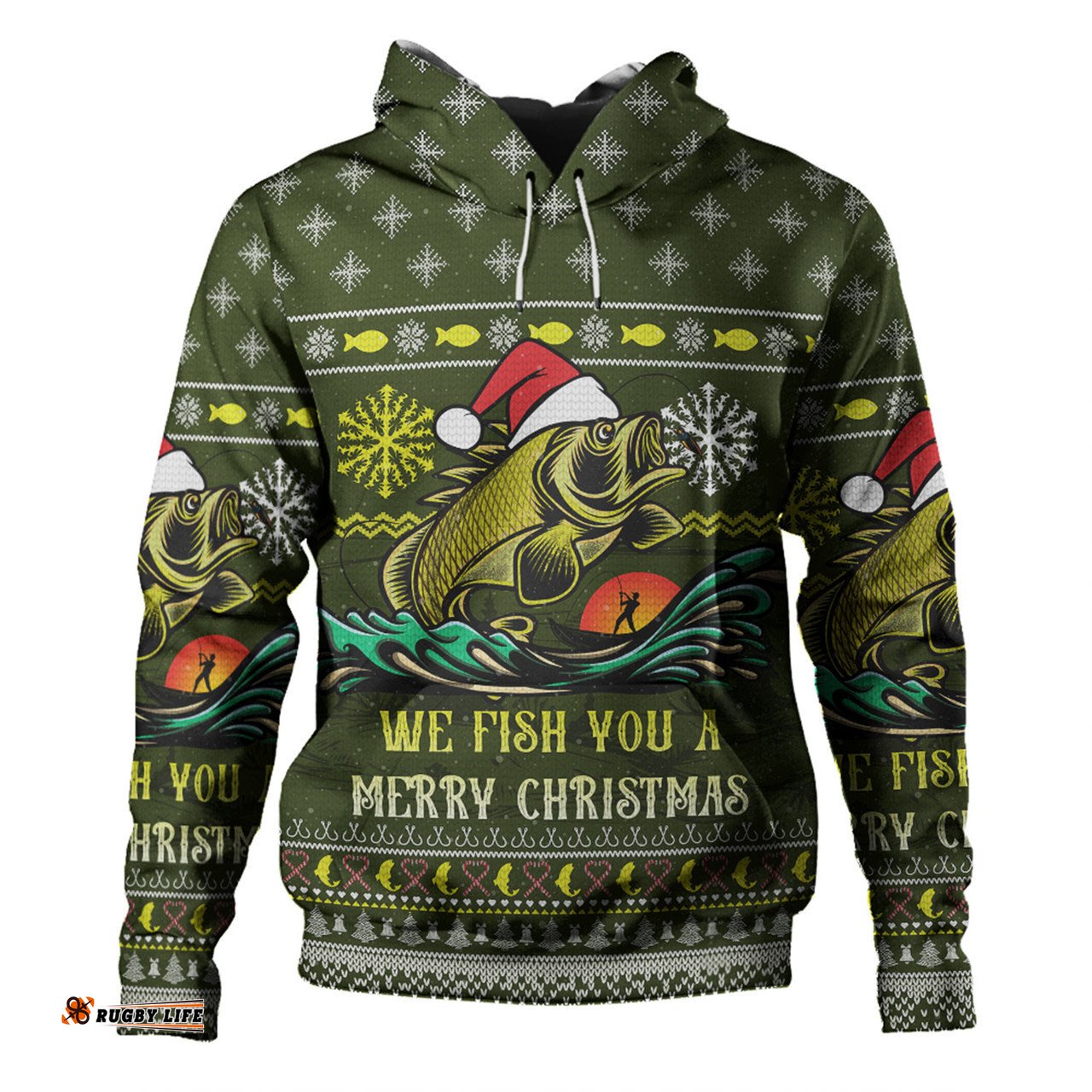 australia christmas fishing custom hoodie - we fish you a merry christmas hoodie