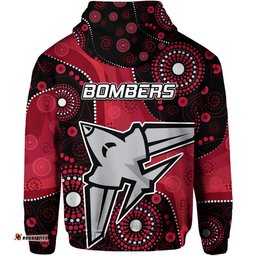 essendon football aboriginal bombers zip up and pullover hoodie