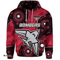 essendon football aboriginal bombers zip up and pullover hoodie