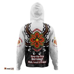 australia hoodie aboriginal inspired naidoc symbol pattern white