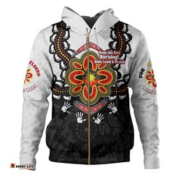 australia hoodie aboriginal inspired naidoc symbol pattern white