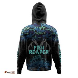 australia fishing custom hoodie - fish reaper fish skeleton blue hoodie