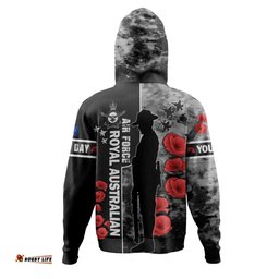 australia hoodie - custom royal australian air force anzac day camouflage style