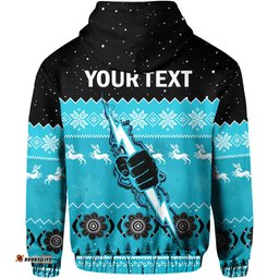 custom personalised port adelaide football hoodie magentas indigenous merry christmas