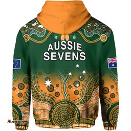 australia rugby hoodie aussie sevens green indigenous
