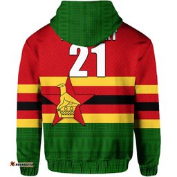 custom personalised the chevrons cricket mix zimbabwe flag and indigenous pattern zip up and pullover hoodie