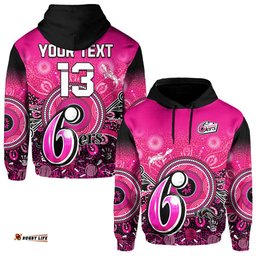 custom text and number sydney sixers hoodie aboriginal australia cricket champion