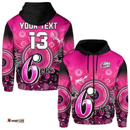 custom text and number sydney sixers hoodie aboriginal australia cricket champion