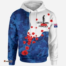 australia anzac lest we forget hoodie australian flag color