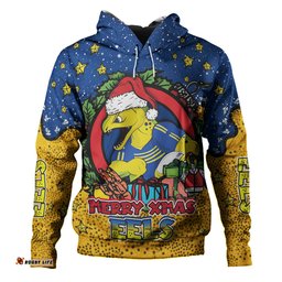 parramatta eels christmas custom hoodie - merry christmas our beloved team with aboriginal dot art pattern hoodie