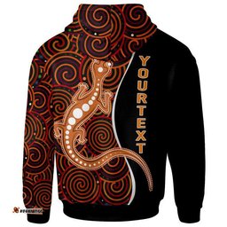 australia aboriginal inspired custom hoodie indigenous lizard dreaming