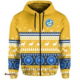 custom personalised eels rugby hoodie christmas parramatta gold