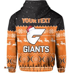 custom personalised greater western sydney football hoodie giants aboriginal merry christmas