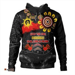 australia hoodie aboriginal indigenous naidoc week dreamtime dot painting with flag