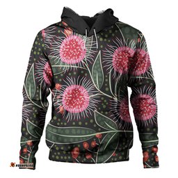 australia flowers aboriginal hoodie - aboriginal style australian hakea flower hoodie