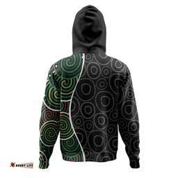 australia aboriginal hoodie - green dot art circle pattern from aboriginal art hoodie