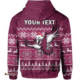 custom personalised sea eagles rugby hoodie indigenous silvertails merry christmas