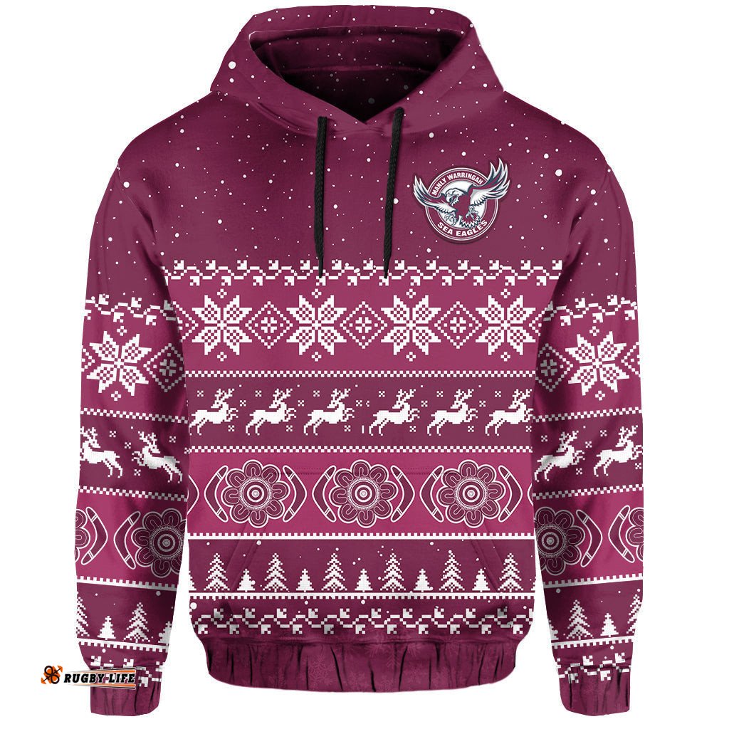 custom personalised sea eagles rugby hoodie indigenous silvertails merry christmas
