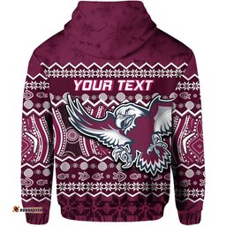 custom personalised manly warringah maroon sea eagles christmas vibe zip up and pullover hoodie