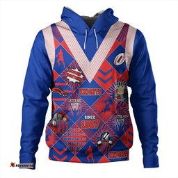newcastle knights sport hoodie - argyle patterns style tough fan rugby for life