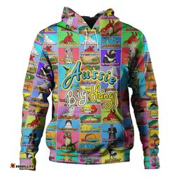 australia hoodie - australia's iconic big things postage stamps style hoodie