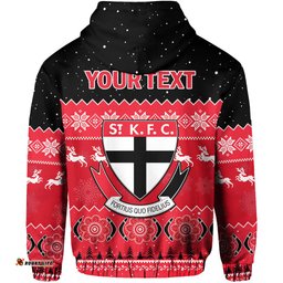 custom personalised st kilda football hoodie saints indigenous merry christmas