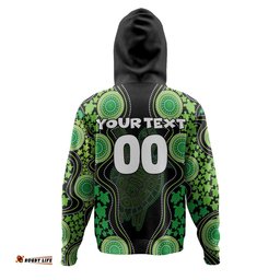 australia hoodie - aboriginal art green turtle inspired