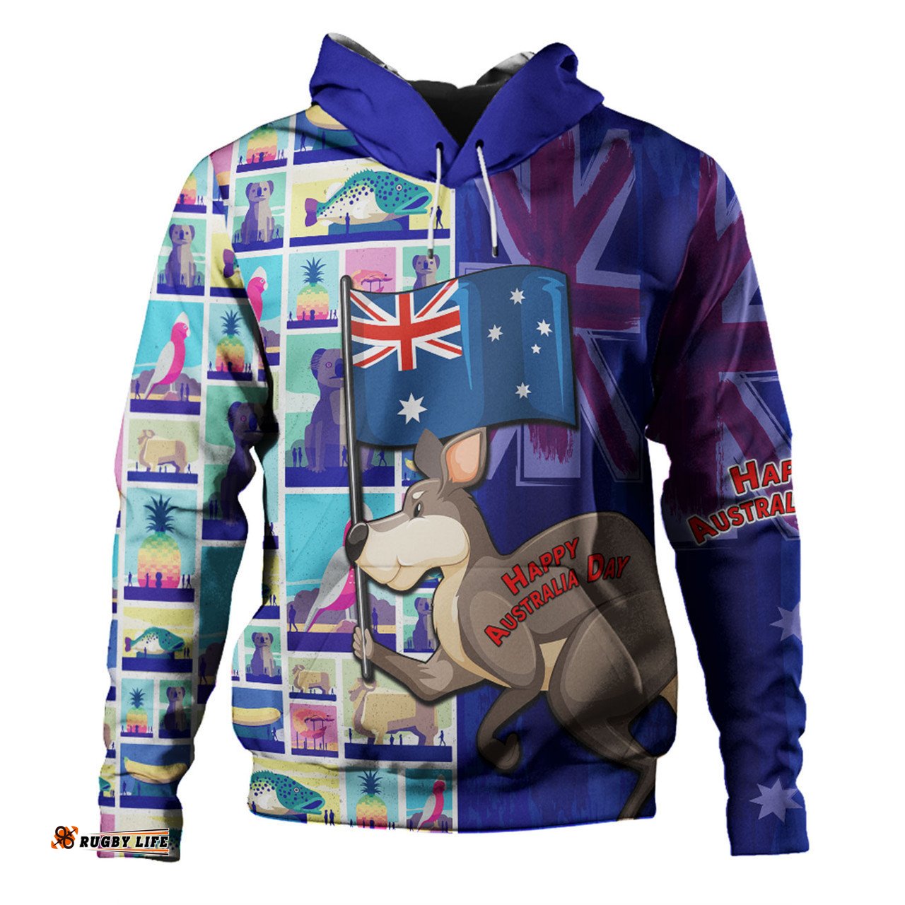 australia custom hoodie - happy australia day with big things hoodie