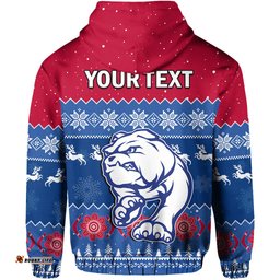 custom personalised western bulldogs football hoodie dogs indigenous merry christmas