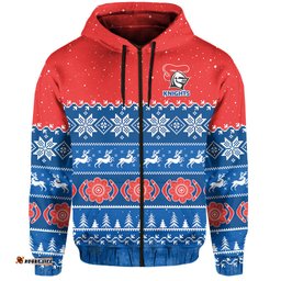 custom personalised knights rugby hoodie indigenous newcastle merry christmas