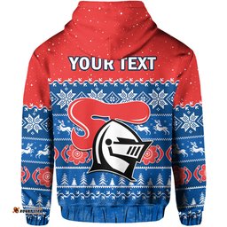 custom personalised knights rugby hoodie indigenous newcastle merry christmas