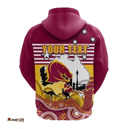 custom personalised broncos rugby hoodie australia day style