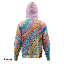 australia aboriginal hoodie - australian indigenous aboriginal art vivid pastel colours ver 2 hoodie