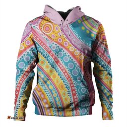 australia aboriginal hoodie - australian indigenous aboriginal art vivid pastel colours ver 2 hoodie