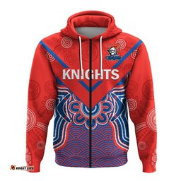 custom text and number knights rugby hoodie novocastrians 1987 aboriginal art