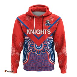 custom text and number knights rugby hoodie novocastrians 1987 aboriginal art