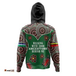australia aboriginal hoodie - walking with 3000 ancestors behind me green patterns hoodie