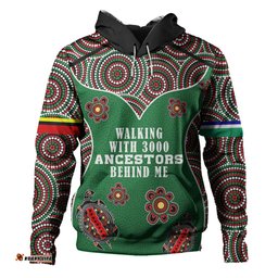 australia aboriginal hoodie - walking with 3000 ancestors behind me green patterns hoodie