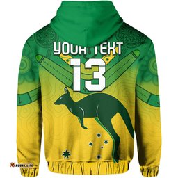 custom text and number australia soccer hoodie world cup socceroos we are champions