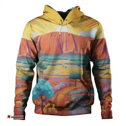 urulu travelling hoodie - urulu mountain oil painting art hoodie