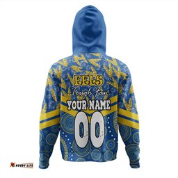 parramatta eels sport hoodie - tropical patterns and dot painting eat sleep rugby repeat