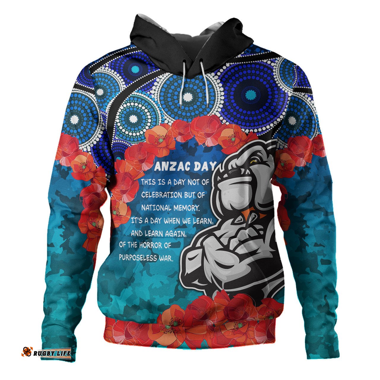 australia anzac custom hoodie - aussie anzac bulldog hoodie