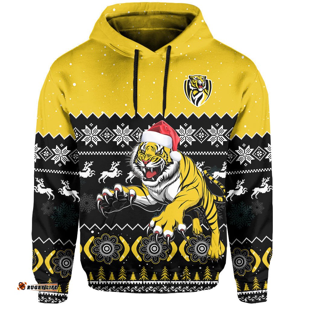 custom personalised richmond football hoodie tigers indigenous merry christmas