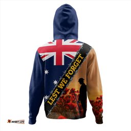 australia hoodie custom anzac day let we forget barbed wire